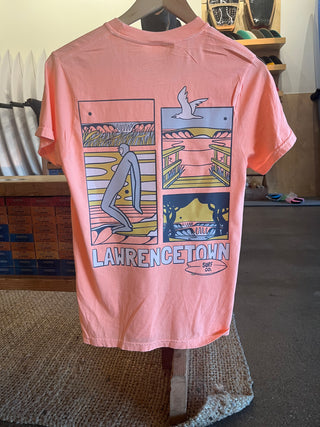 Sisc Daily Beach Scene T-Shirt Neon Cantaloupe