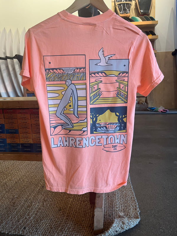 Sisc Daily Beach Scene T-Shirt Neon Cantaloupe