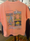 Sisc Daily Beach Scene Crop top Neon Cantaloupe