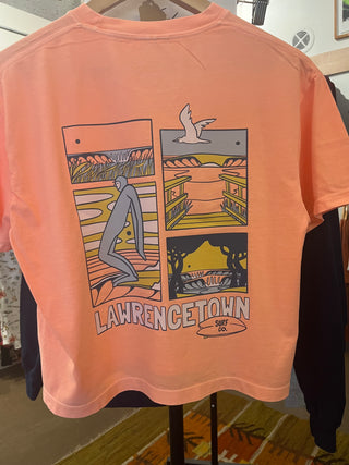 Sisc Daily Beach Scene Crop top Neon Cantaloupe