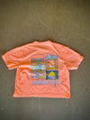 Sisc Daily Beach Scene Crop top Neon Cantaloupe