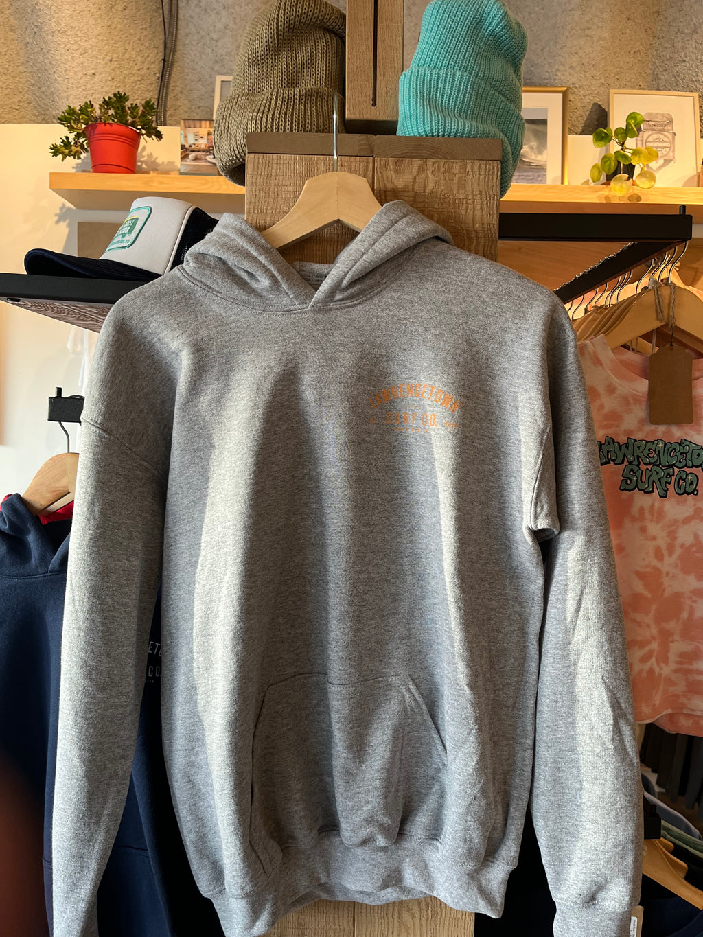 Youth Heavy Blend Hoodie - Grey Heather / Peach