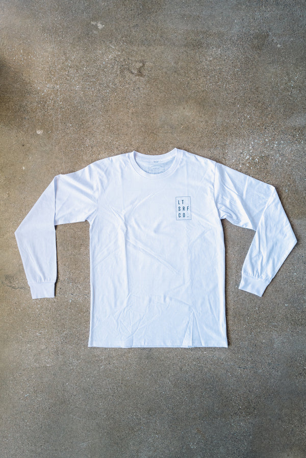 Premium 100% Cotton Longsleeve tee - White / Black