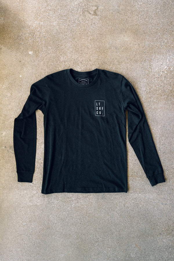 Premium 100% Cotton Longsleeve tee - Black / White