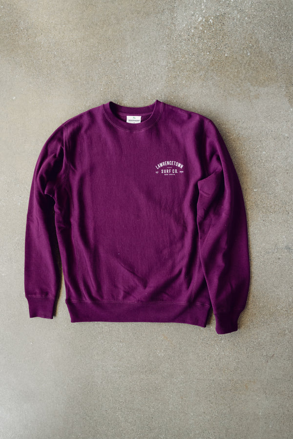 Premium heavyweight crewneck- maroon/white