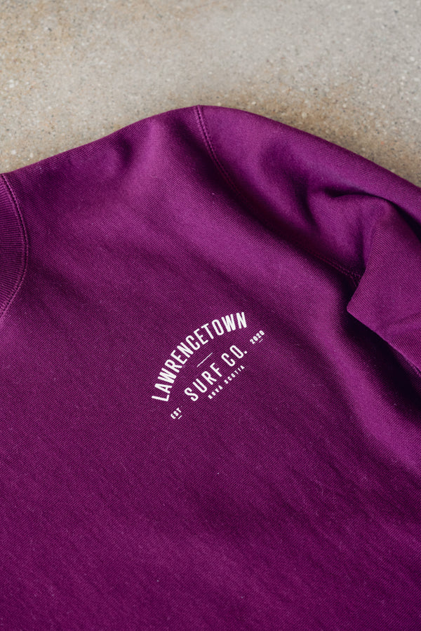 Premium heavyweight crewneck- maroon/white