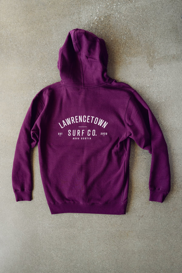 Premium Heavyweight Zip Hoodie - Maroon / White