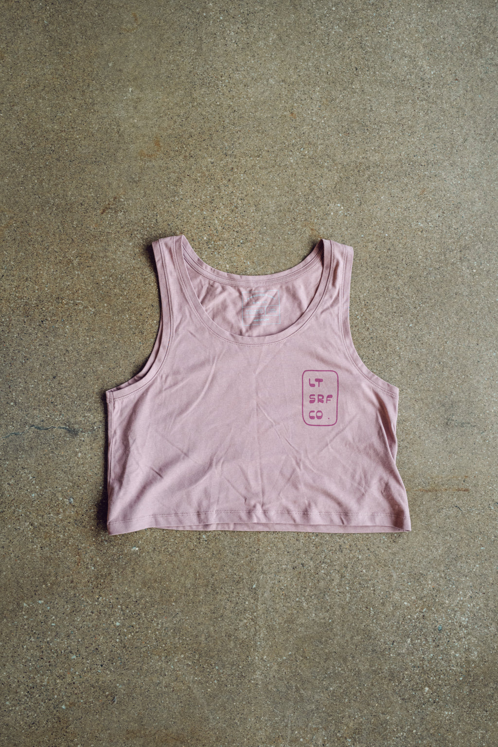 Women's Groovy Crop Tank - Hazy Pink / Pink