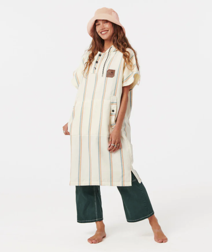 Slowtide - Baja Stripe Cream Poncho