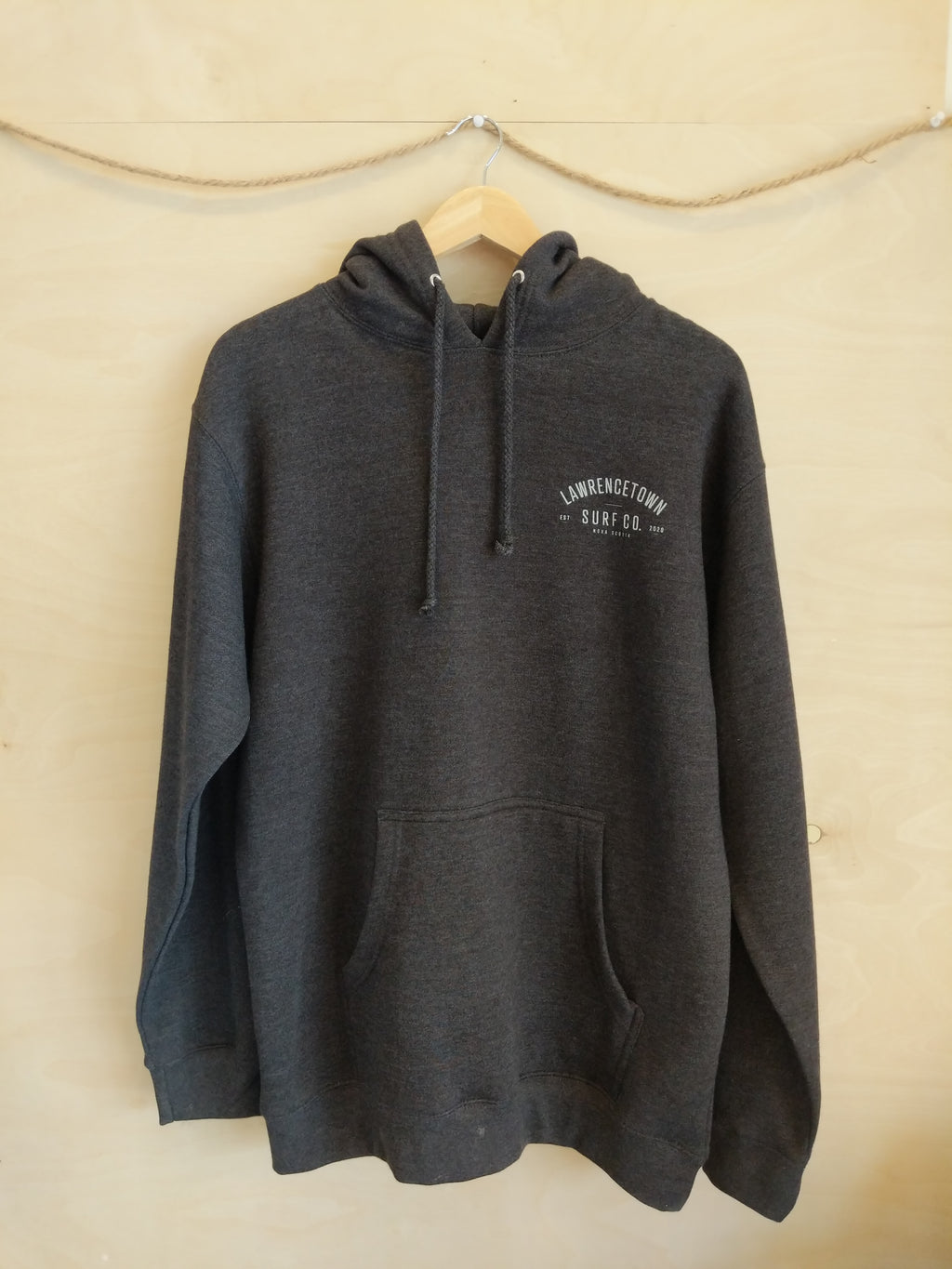 Heavy Weight Hoodie - Charcoal Grey / White