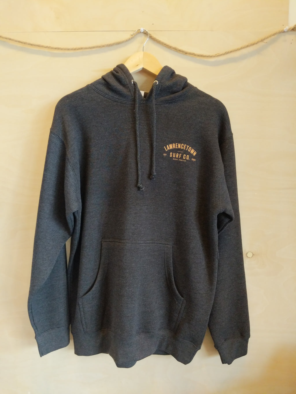 Heavy Weight Hoodie - Charcoal Grey / Peach