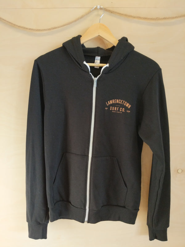 Zip Hoodie - Black / Peach
