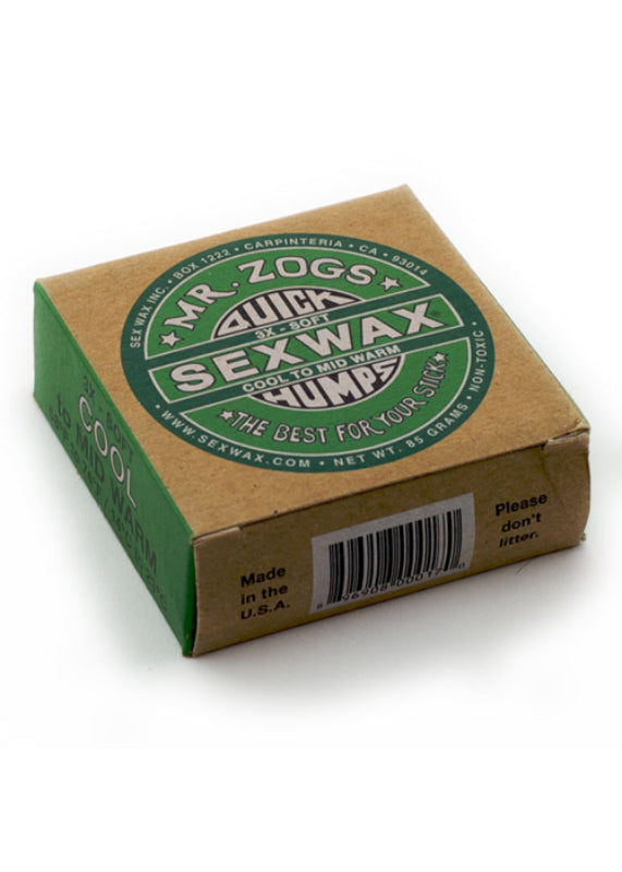 Sexwax 3x Green Label Surf Wax Cool to Mid Warm (14 to 23 deg)