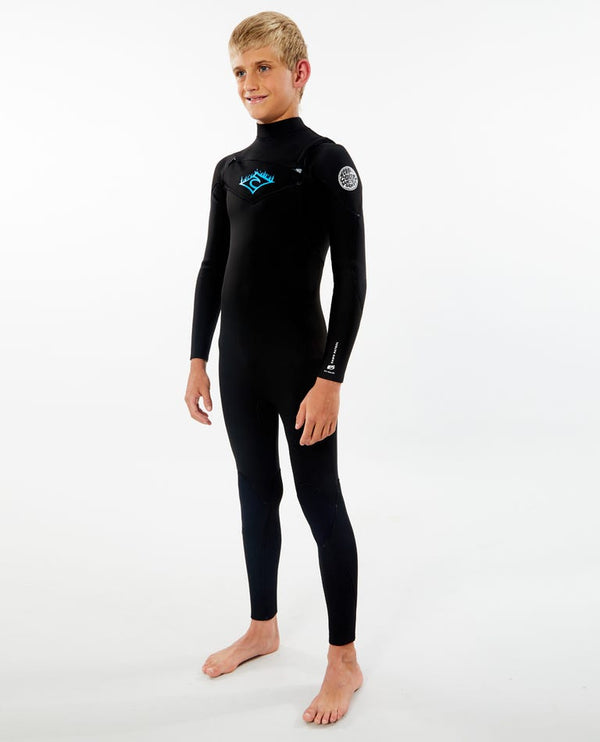 Rip Curl Junior Dawn Patrol 4/3 Chest Zip - Black / White