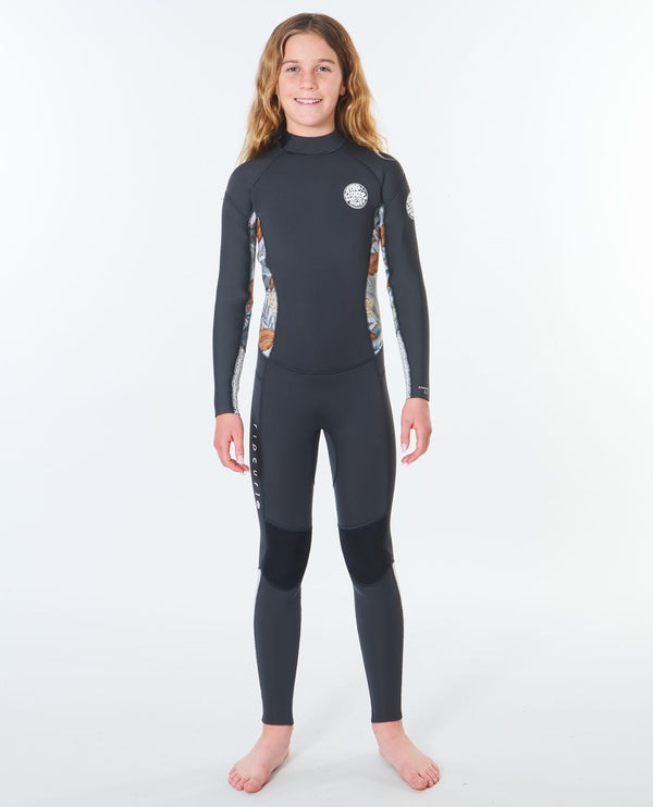 Rip Curl Junior Girls Dawn Patrol 4/3 Back Zip - Charcoal Grey